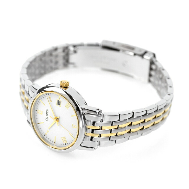 シチズン コレクション エコドライブ 腕時計 レディース ソーラー CITIZEN COLLECTION EW1584-59C アナログ ホワイト ゴールド 白 日本製 ブランド おしゃれ 防水 軽い 華奢 かわいい プレゼント 女性 実用的