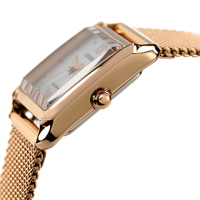 シチズン エル スクエアコレクション スクエアシェイプ 白蝶貝 ソーラー エコ・ドライブ レディース 腕時計 EW5593-64D CITIZEN L ブランド おしゃれ 防水 軽い 華奢 かわいい プレゼント 女性 実用的