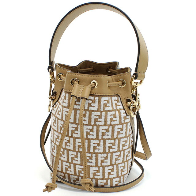 フェンディ ハンドバッグ レディース FENDI 8BS010 ブラウン系 ホワイト系 バッグ 軽量 小さめ 手提げ ブランド 高級 おしゃれ プレゼント 女性 実用的 かわいい