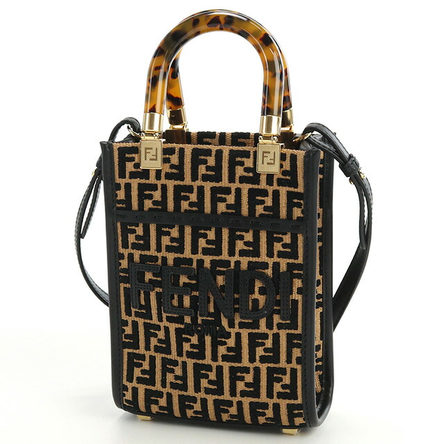 フェンディ トートバッグ レディース FENDI 8BS051 ブラック ブラウン系 バッグ 軽量 手提げ ブランド 高級 おしゃれ プレゼント 女性 実用的 かわいい