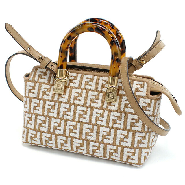フェンディ ハンドバッグ レディース FENDI イタリア 8BS067 ブラウン系 ホワイト系 バッグ 軽量 小さめ 手提げ ブランド 高級 おしゃれ プレゼント 女性 実用的 かわいい