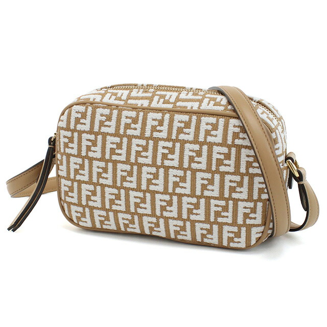 フェンディ 斜め掛け ショルダーバッグ レディース FENDI イタリア 8BS077 ブラウン系 ホワイト系 バッグ 斜めがけ ブランド 高級 おしゃれ プレゼント 女性 実用的 かわいい