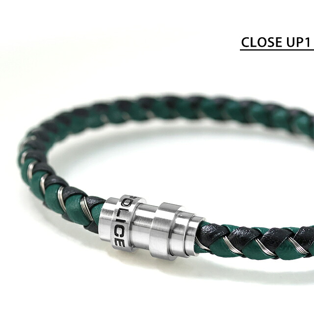 ポリス ブレスレット メンズ ブランド POLICE グリップコア GRIPCORE GB0082304 グリーン シルバー アクセサリー 腕輪 ジュエリー ブランド 高級 おしゃれ プレゼント 男性 実用的 かっこいい