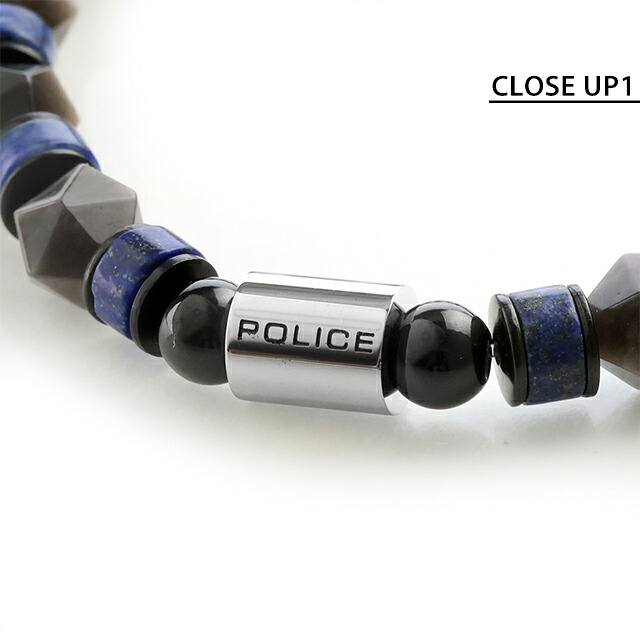 ポリス ブレスレット メンズ ブランド POLICE ロックコア ストーン GB0083602 グレー ブルー アクセサリー 腕輪 ジュエリー ブランド 高級 おしゃれ プレゼント 男性 実用的 かっこいい
