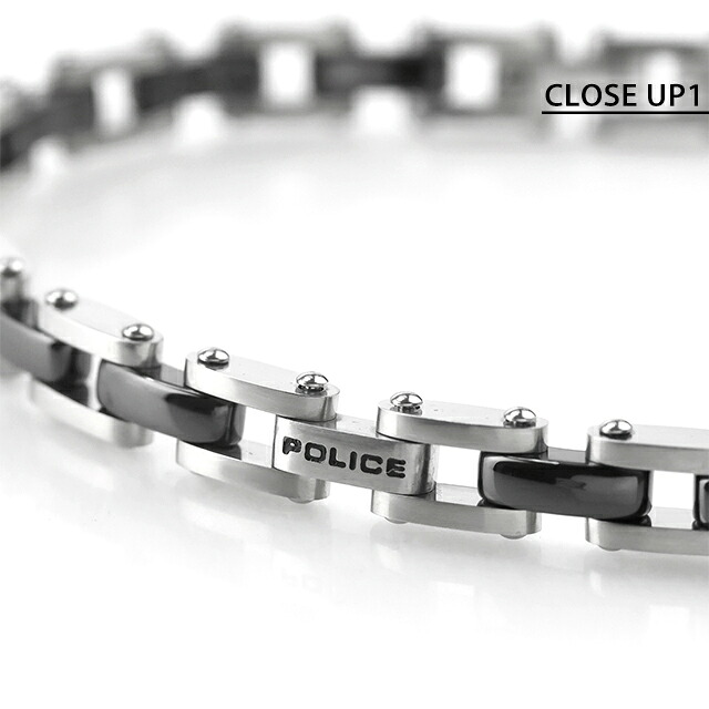 ポリス ブレスレット メンズ POLICE CHAINE GB0084401 シルバー ブラック アクセサリー 腕輪 ジュエリー ブランド 高級 おしゃれ プレゼント 男性 実用的 かっこいい