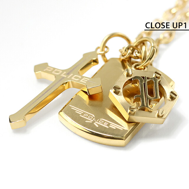 ポリス ネックレス ペンダント メンズ POLICE トリプルロック TRIPLELOCK プレート 十字架 ヘキサゴン クロス GN0085401 ゴールド アクセサリー ジュエリー ブランド 高級 おしゃれ プレゼント 男性 実用的 かっこいい