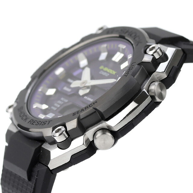 gショック ジーショック G-SHOCK ソーラー GST-B600A-1A6 G-STEEL GST-B600 Series Bluetooth メンズ 腕時計 カシオ casio アナデジ ブラック パープル 黒 ブランド おしゃれ 防水 軽い プレゼント 男性 実用的