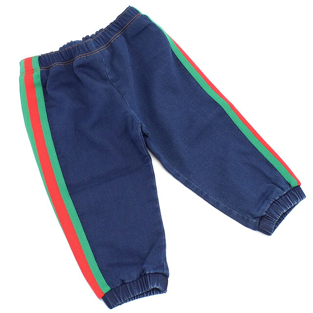 子供服 キッズ 女の子 男の子 高級 ブランド 出産祝い ギフト おしゃれ グッチ パンツ ベビー GUCCI イタリア 547187 ネイビー系 グリーン系 レッド系 ファッション 選べるモデル