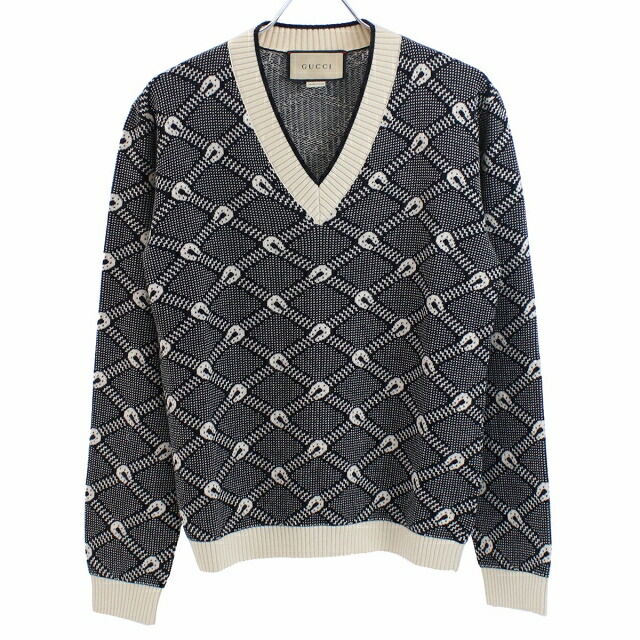 グッチ ニット メンズ ブランド GUCCI イタリア 703112 ブラック ベージュ系 ウェア 選べるモデル プレゼント 実用的
