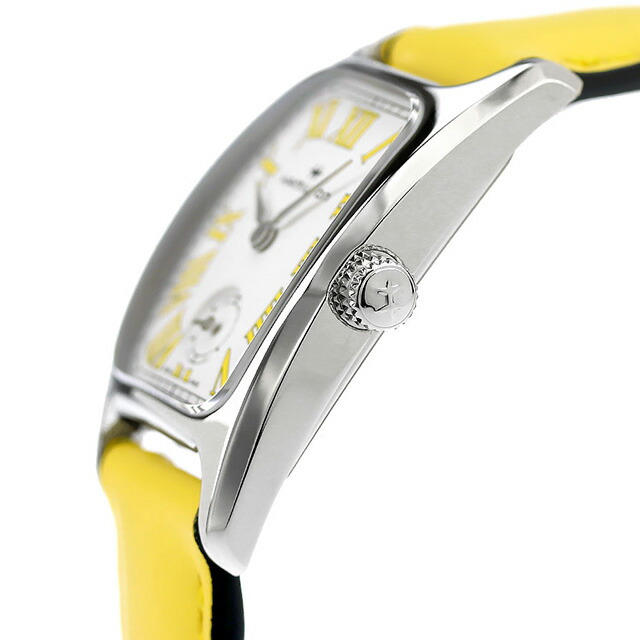 ハミルトン アメリカンクラシック ボルトン スモールセコンド クオーツM 23.5mm クオーツ 腕時計 レディース HAMILTON H13321812 アナログ ホワイト レモンイエロー 白 スイス製 ブランド おしゃれ 防水 軽い 華奢 かわいい プレゼント 女性 実用的