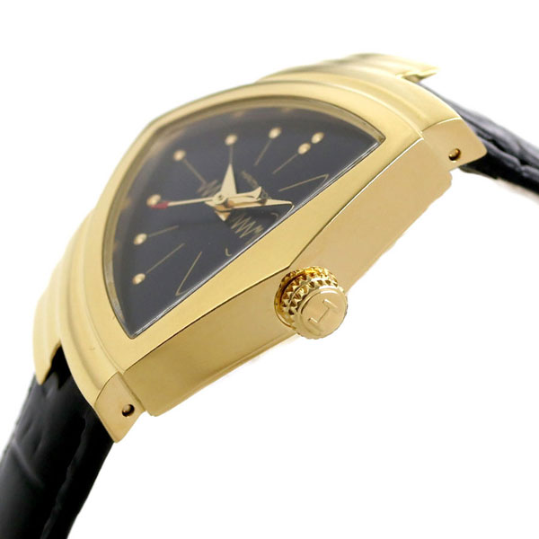 ハミルトン 腕時計 レディース ベンチュラ 24mm クオーツ H24101731 HAMILTON ブラック 革ベルト 時計 ブランド おしゃれ 防水 軽い 華奢 かわいい プレゼント 女性 実用的