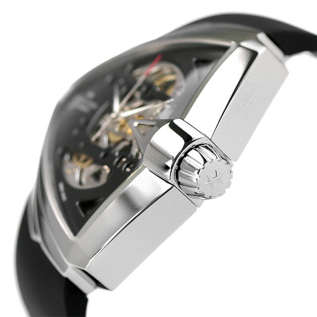 ハミルトン ベンチュラ XXL スケルトン オート 46mm 自動巻き 腕時計 メンズ オープンハート HAMILTON H24625330 アナログ ブラック 黒 スイス製 ブランド おしゃれ 防水 プレゼント 男性 実用的