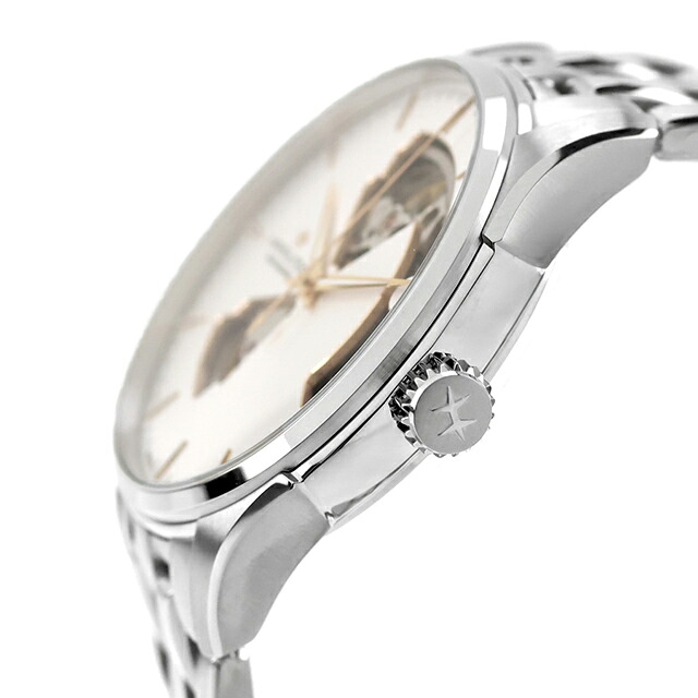 ハミルトン ジャズマスター オープンハート オート 40mm 自動巻き 腕時計 ブランド メンズ オープンハート HAMILTON JAZZMASTER H32675151 アナログ ホワイト 白 おしゃれ 防水 プレゼント 男性 実用的
