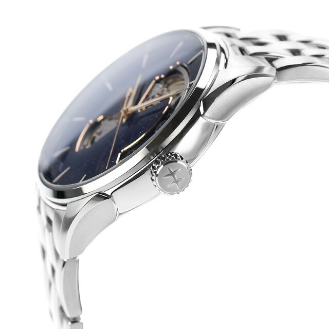 ハミルトン ジャズマスター Open Heart Auto 42mm 自動巻き 腕時計 ブランド メンズ オープンハート HAMILTON JAZZMASTER H32705140 アナログ ブルー スイス製 おしゃれ 防水 プレゼント 男性 実用的
