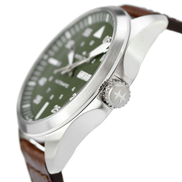 ハミルトン カーキ アビエーション カーキ パイロット デイデイト オートマティック 42mm 自動巻き 腕時計 メンズ HAMILTON H64635560 アナログ グリーン ブラウン スイス製 ブランド おしゃれ 防水 プレゼント 男性 実用的