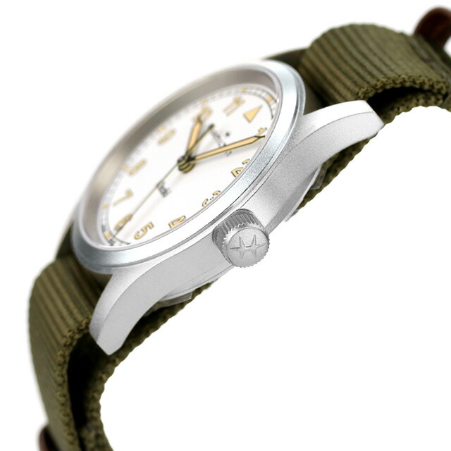 ハミルトン カーキ フィールド 33mm クォーツ 電池式 腕時計 ブランド メンズ レディース HAMILTON H69301910 アナログ ホワイト グリーン 白 スイス製