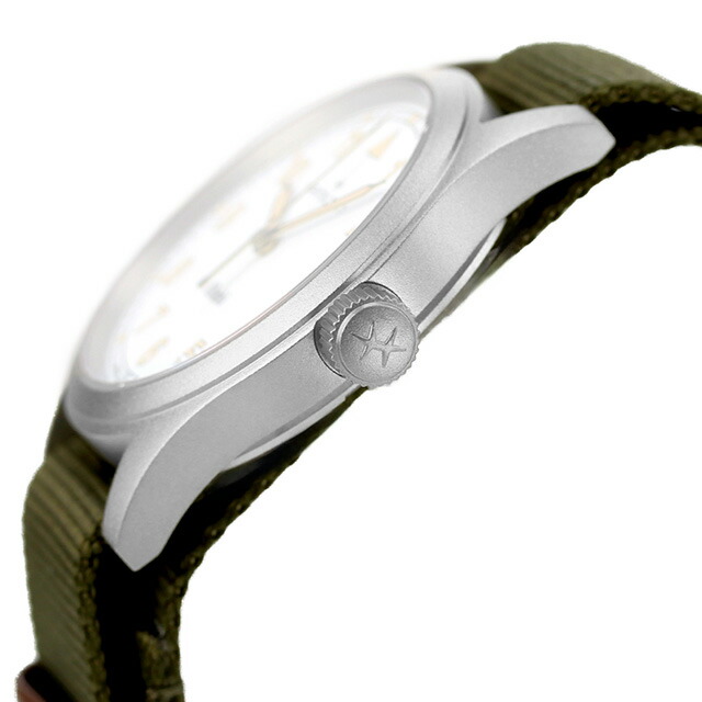 ハミルトン カーキ フィールド 38mm クォーツ 電池式 腕時計 ブランド メンズ レディース HAMILTON H69401910 アナログ ホワイト グリーン 白 スイス製