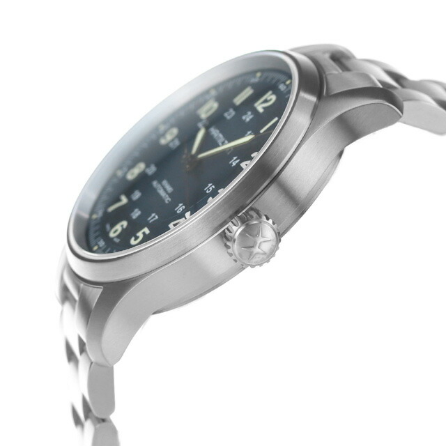 ハミルトン カーキ フィールド チタニウム オートマティック 42mm 自動巻き 腕時計 メンズ チタン HAMILTON H70545140 アナログ ブルー スイス製 ブランド おしゃれ 防水 プレゼント 男性 実用的