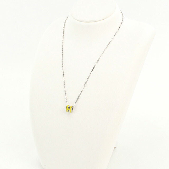 エルメス ペンダント レディース ブランド HERMES MINI POP H シルバー-イエロー アクセサリー