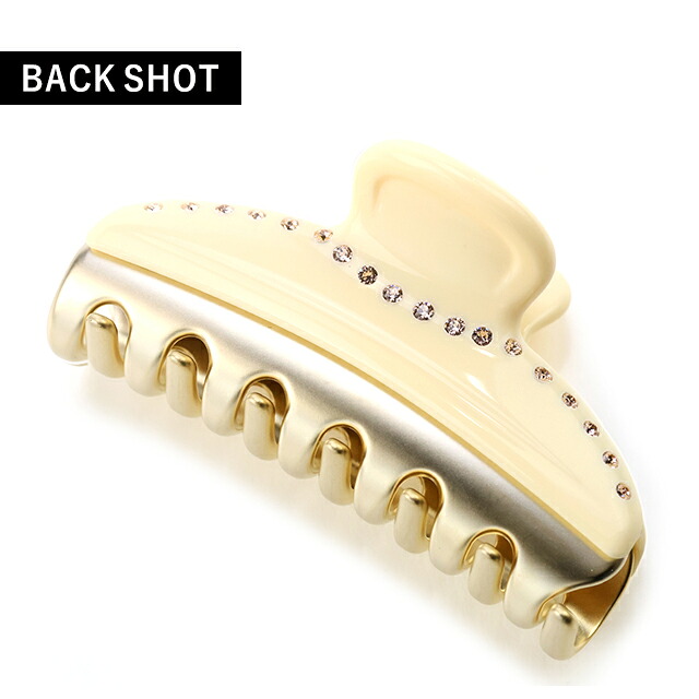 アレクサンドル ドゥ パリ ヘアクリップ レディース ブランド ALEXANDRE DE PARIS ヴァンドームMクリップ スワロフスキー ICCM-15571-03-I1 IVOIRE ヘアアクセサリー