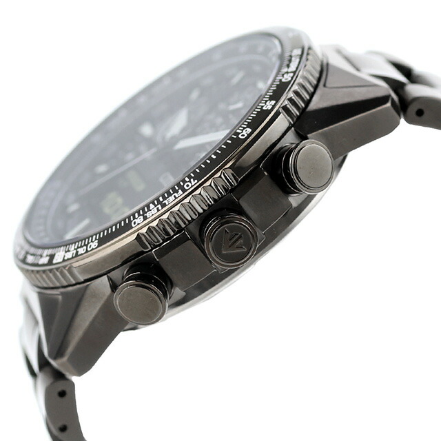 シチズン プロマスター SKYシリーズ 光発電エコドライブ 腕時計 ブランド メンズ クロノグラフ ソーラー CITIZEN PROMASTER JV2005-58E アナデジ ブラック 黒 おしゃれ 防水 文字盤 大きい プレゼント 男性 実用的