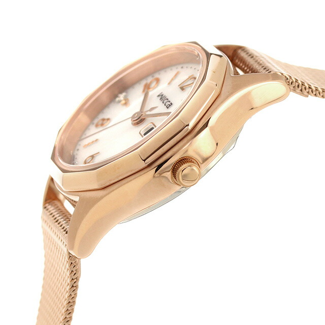 シチズン ウィッカ ソーラーテック デイ＆デイトモデル ソーラーテック 腕時計 レディース CITIZEN wicca KH3-568-15 アナログ シルバー ピンクゴールド ブランド おしゃれ 防水 軽い 華奢 かわいい プレゼント 女性 実用的