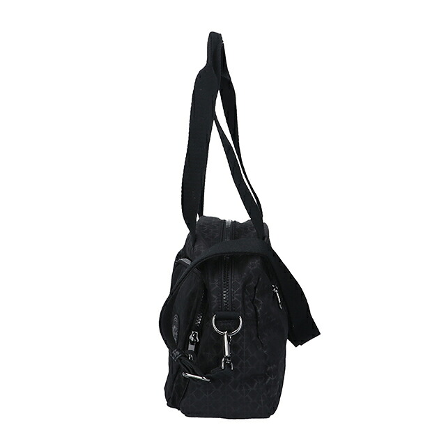 キプリング ボストンバッグ レディース ブランド Kipling クールデフィア ロゴ ワンポイント 総柄 2WAY KI6017-K59 Signature Emb 黒 手提げ 高級 おしゃれ プレゼント 女性 実用的 かわいい