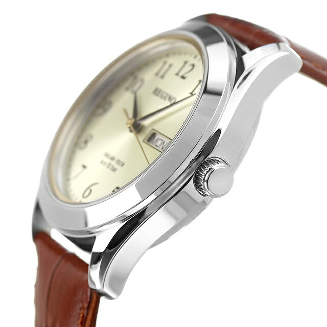 シチズン レグノ スタンダード リングソーラー 腕時計 KM1-211-30 CITIZEN REGUNO ゴールド ブラウン 時計 ブランド おしゃれ 防水 プレゼント 男性 実用的