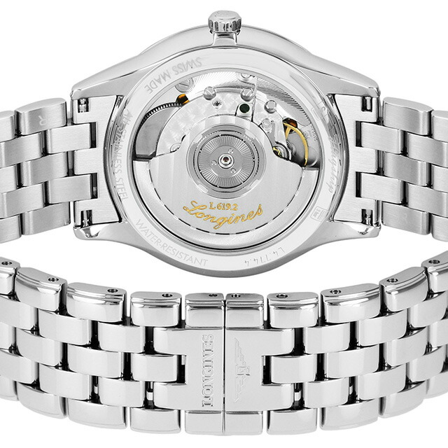 ロンジン フラッグシップ 自動巻き 腕時計 ブランド メンズ LONGINES L4.774.4.57.6 アナログ ブラック 黒 スイス製 おしゃれ 防水 プレゼント 男性 実用的