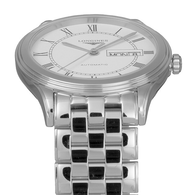 ロンジン フラッグシップ 自動巻き 腕時計 ブランド メンズ LONGINES L4.899.4.21.6 アナログ ホワイト 白 スイス製 おしゃれ 防水 プレゼント 男性 実用的