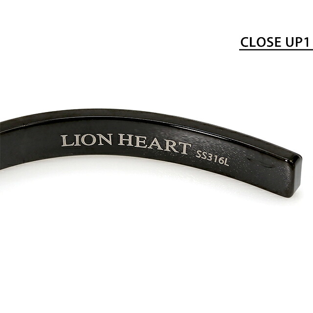 ライオンハート バングル メンズ ブランド LION HEART ステンレススチール LHMB002N ブラック アクセサリー プレゼント 実用的