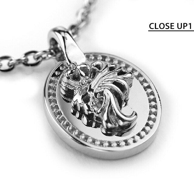 ライオンハート ネックレス メンズ レディース ブランド LION HEART コイン 動物 LHMN010H シルバー アクセサリー
