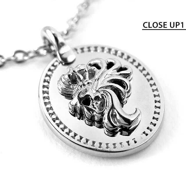 ライオンハート ネックレス メンズ レディース ブランド LION HEART コイン 動物 LHMN011H シルバー アクセサリー