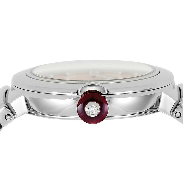 ブルガリ ルチェア クオーツ 腕時計 レディース ダイヤモンド BVLGARI LU28C2SL/12 アナログ ピンクシェル レッド 赤 スイス製 高級 ブランド おしゃれ 防水 軽い 華奢 かわいい プレゼント 女性 実用的