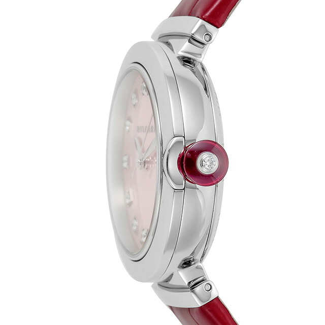 ブルガリ ルチェア 自動巻き 腕時計 レディース ダイヤモンド BVLGARI LU33C2SLD/11 ピンクパール レッド 赤 スイス製 高級 ブランド おしゃれ 防水 軽い 華奢 かわいい プレゼント 女性 実用的