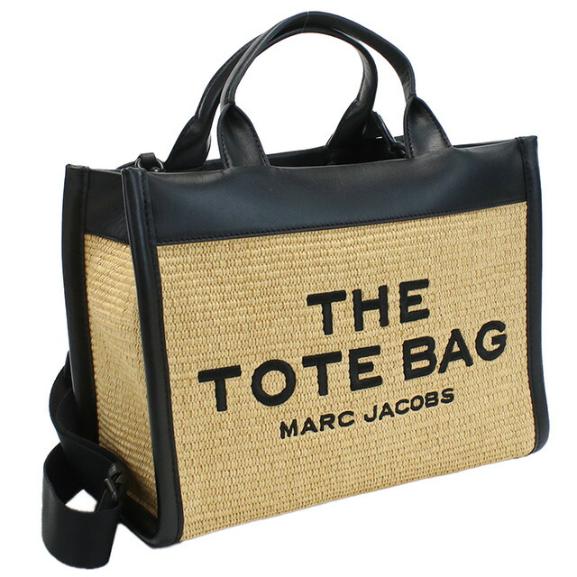 マーク・ジェイコブス トートバッグ レディース MARC JACOBS THE STRAW TOTE ベトナム 2P3HTT014H02 NATURAL ベージュ系 ブラック バッグ 軽量 手提げ ブランド 高級 おしゃれ プレゼント 女性 実用的 かわいい