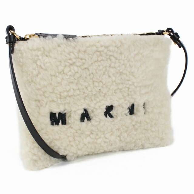 マルニ 斜め掛けショルダーバッグ レディース MARNI ラム レザー イタリア PHMO0011L0 ホワイト系 バッグ 斜めがけ ブランド 高級 おしゃれ プレゼント 女性 実用的 かわいい