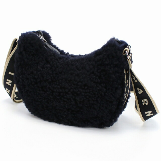 マルニ 斜め掛けショルダーバッグ レディース MARNI ラム、レザー イタリア SBMP0128Q0 ブラック バッグ 斜めがけ ブランド 高級 おしゃれ プレゼント 女性 実用的 かわいい