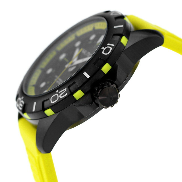 ノーティカ エヌエスアール クオーツ 腕時計 メンズ NAUTICA NAPNRS403 アナログ ブラック イエロー 黒 ブランド おしゃれ 防水 プレゼント 男性 実用的