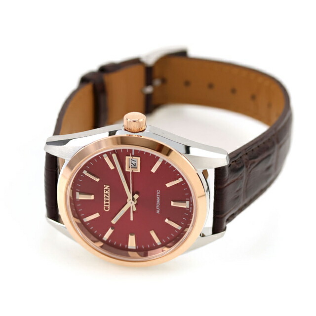 シチズン コレクション 自動巻き 腕時計 ブランド メンズ CITIZEN COLLECTION NB1055-04W アナログ 茜色 赤 おしゃれ 防水 プレゼント 男性 実用的