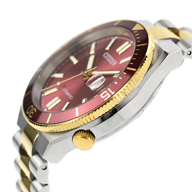 シチズン コレクション TSUYOSA 自動巻き 腕時計 ブランド メンズ CITIZEN COLLECTION NJ0234-58X アナログ レッド ゴールド 赤 おしゃれ 防水 プレゼント 男性 実用的