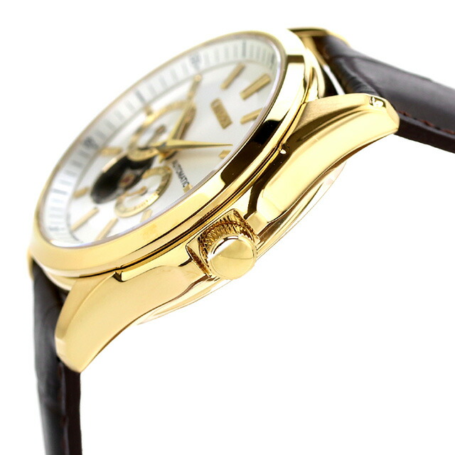 シチズン コレクション メカニカル 自動巻き 腕時計 ブランド メンズ オープンハート CITIZEN COLLECTION NP1013-02P アナログ シルバー ダークブラウン おしゃれ 防水 プレゼント 男性 実用的