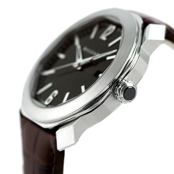 ブルガリ オクト ローマ 41mm メンズ 腕時計 OC41C1SLD BVLGARI ブラック ダークブラウン 高級 ブランド おしゃれ 防水 プレゼント 男性 実用的