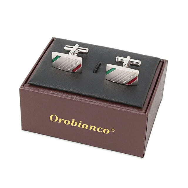 オロビアンコ カフス メンズ Orobianco ORC167A シルバー トリコロール アクセサリー 袖口ボタン カフスボタン ジュエリー ブランド 高級 おしゃれ プレゼント 男性 実用的 かっこいい
