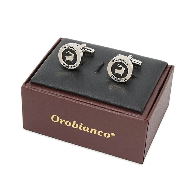 オロビアンコ カフス メンズ Orobianco ORC246A シルバー ブラック アクセサリー 袖口ボタン カフスボタン ジュエリー ブランド 高級 おしゃれ プレゼント 男性 実用的 かっこいい