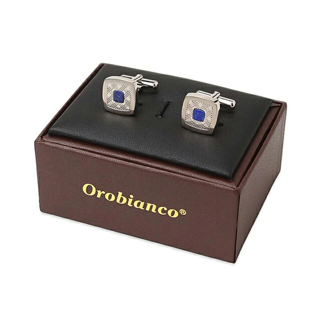 オロビアンコ カフス メンズ Orobianco ORC372A シルバー ブルー アクセサリー 袖口ボタン カフスボタン ジュエリー ブランド 高級 おしゃれ プレゼント 男性 実用的 かっこいい
