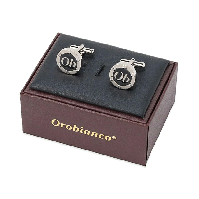 オロビアンコ カフス メンズ Orobianco ORC540A シルバー ブラック アクセサリー 袖口ボタン カフスボタン ジュエリー ブランド 高級 おしゃれ プレゼント 男性 実用的 かっこいい