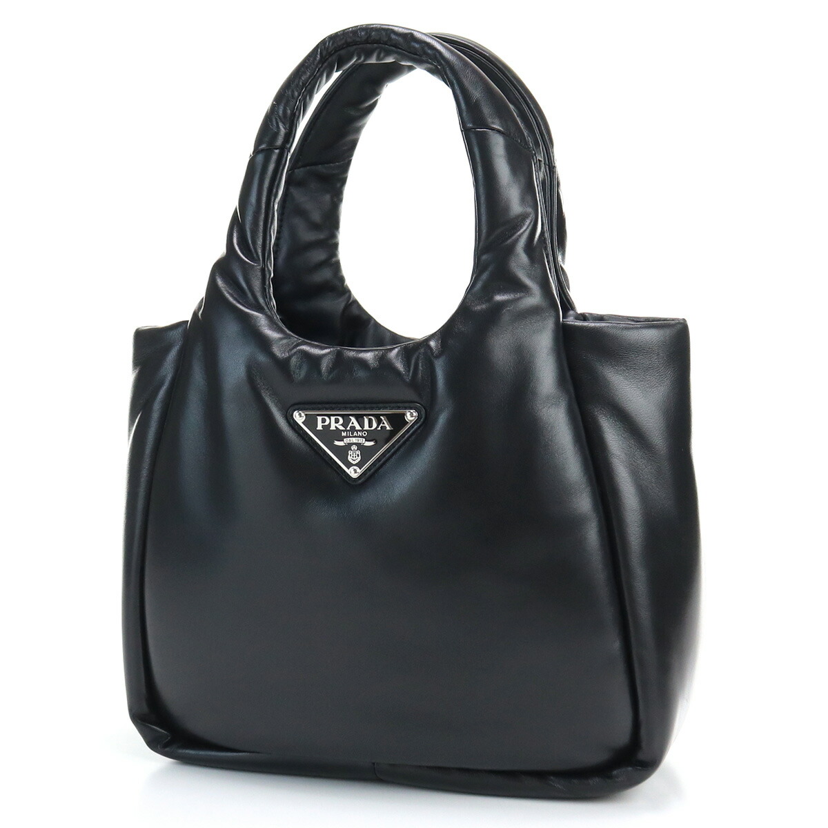 プラダ ハンドバッグ レディース PRADA NAPPA SOFT レザー イタリア 1BG412 NERO ブラック バッグ 軽量 小さめ 手提げ ブランド 高級 おしゃれ プレゼント 女性 実用的 かわいい
