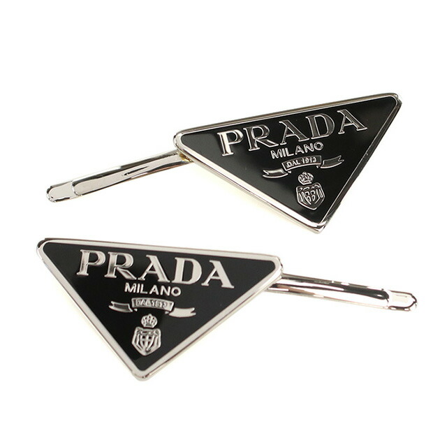プラダ ヘアクリップ レディース ブランド PRADA 1IF051 ブラック ヘアアクセサリー