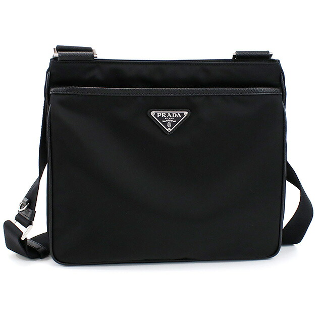 プラダ 斜め掛け ショルダーバッグ メンズ PRADA ルーマニア 2VH118 NERO ブラック バッグ 斜めがけ ブランド 高級 おしゃれ プレゼント 男性 実用的 かっこいい